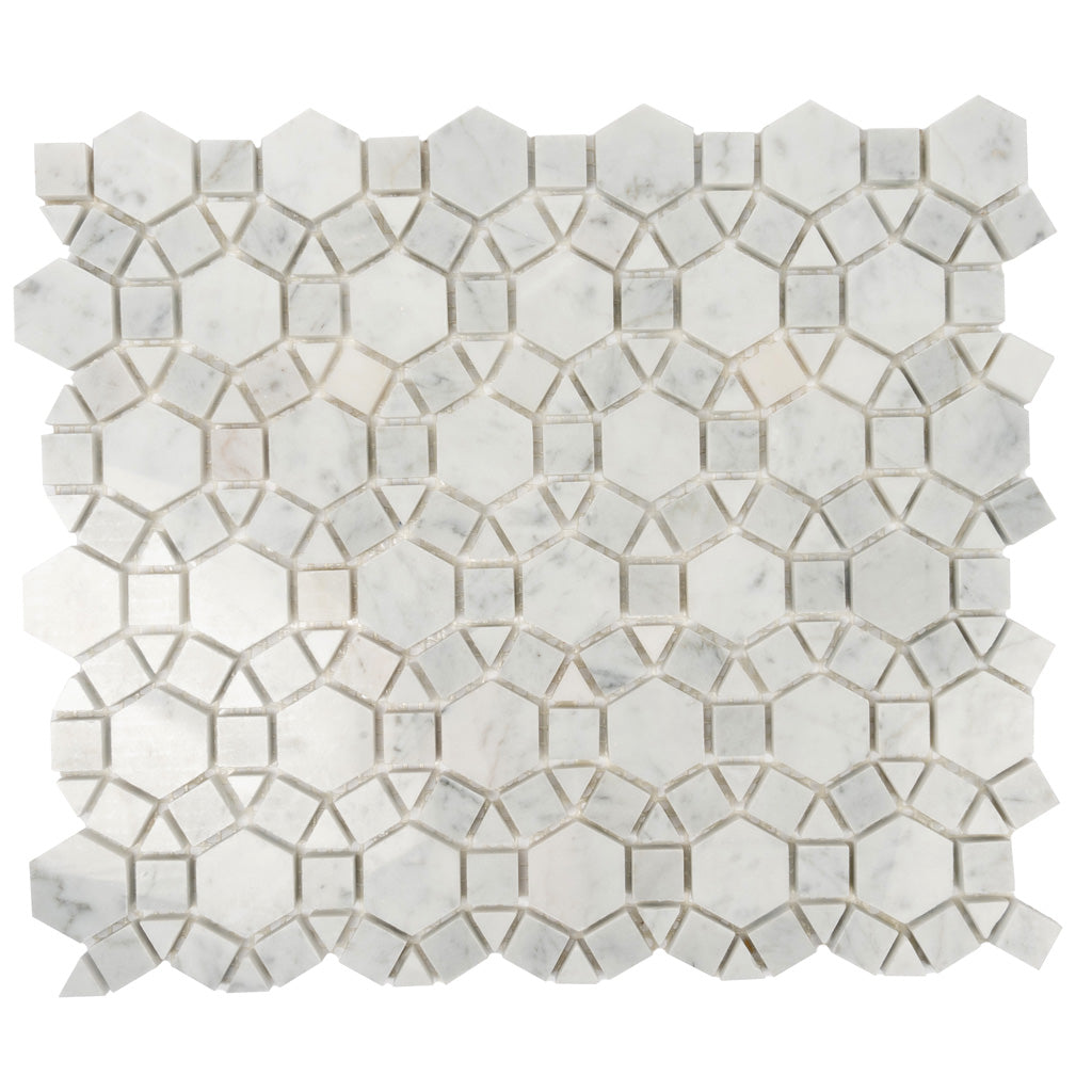 Cotton White Polished Marble Tile