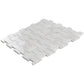 Pearl White 12x12 Polished Basketweave Marble Mosaic Tile (5 pack, 5 sq ft/case) - Sample