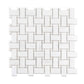 Pearl White 12x12 Polished Basketweave Marble Mosaic Tile (5 pack, 5 sq ft/case) - Sample