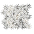 Sample - White Gray 11x12 Polished Multi-shaped Bianco Carrara Marble Mosaic Tile (5 pack, 4.46 sq ft/case)