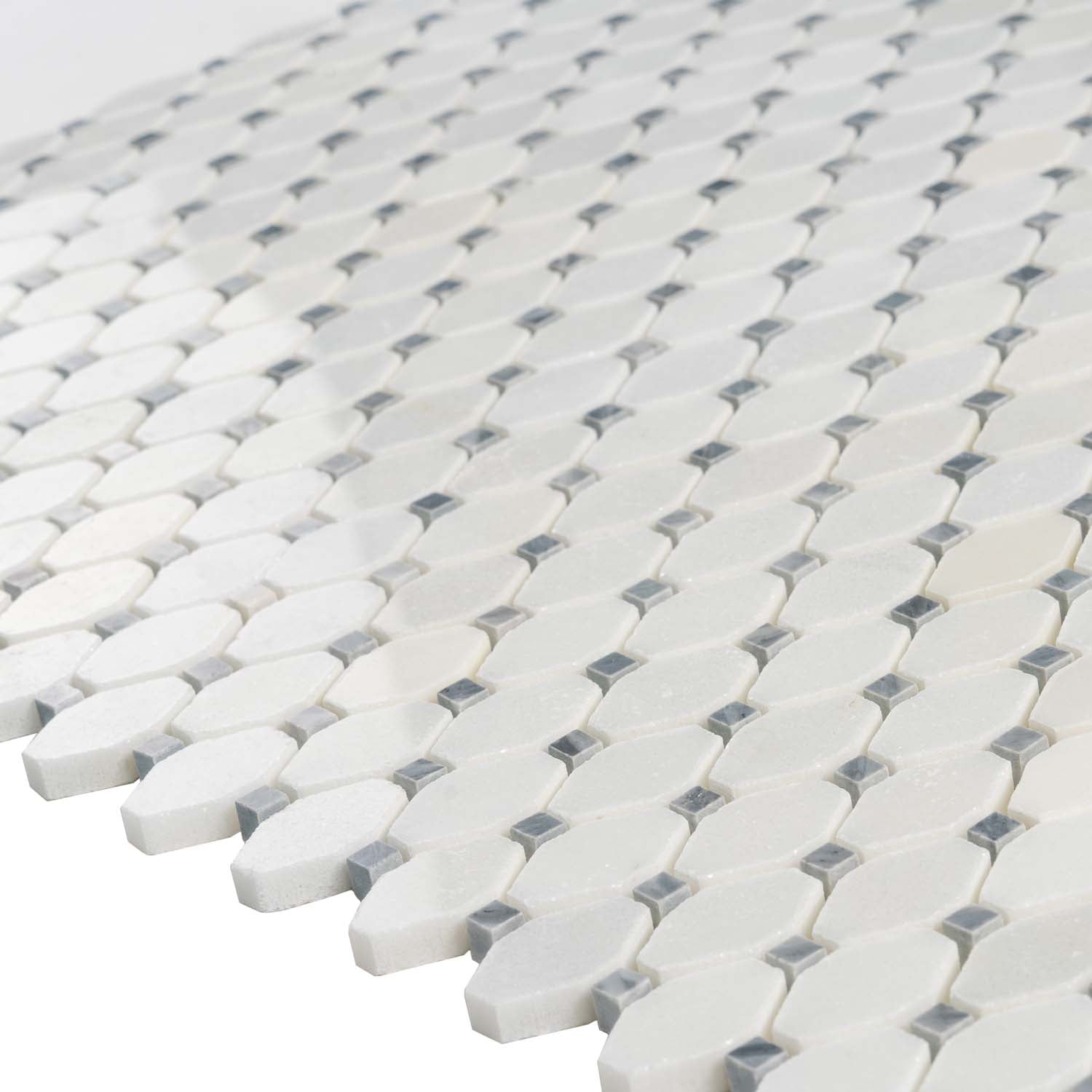 White 11x11 Polished Octagon Marble Mosaic Tile (5 pack, 4.51 sq ft/case) - Sample