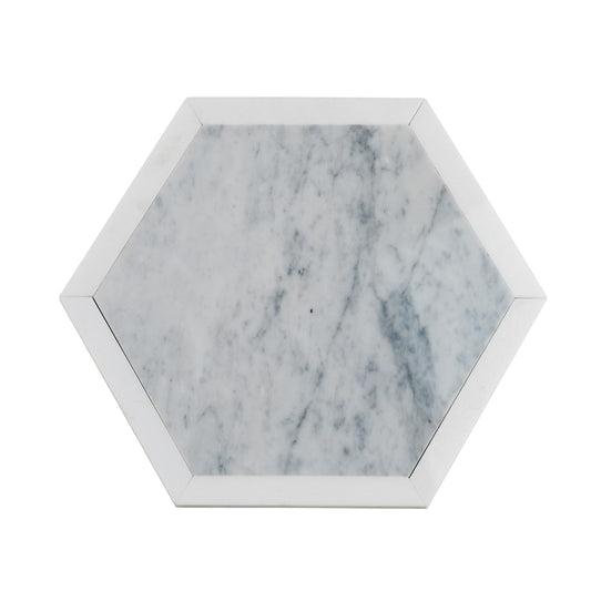 Carrrara Grey, Thassos White 12x12 Polished Hexagon Marble Mosaic Tile (5 pack, 4.3 sq ft/case)