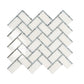 Sample - White, Gray 10x11 Polished Marble Herringbone Mosaic tile (5 pack, 3.68 sq ft/case)