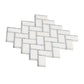 Sample - White, Gray 10x11 Polished Marble Herringbone Mosaic tile (5 pack, 3.68 sq ft/case)