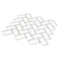 White and gray polished marble herringbone mosaic tile with 10x11 cm pieces in 5-pack