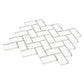 Sample - White, Gray 10x11 Polished Marble Herringbone Mosaic tile (5 pack, 3.68 sq ft/case)