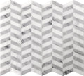 Sample - Carrara Gray, Eastern White 11x13 Polished Herringbone Marble Mosaic Tile (5 pack, 5.15 sq ft/case)
