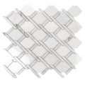 Sample - White 11x12 Polished Diamond Marble Mosaic Tile (5 pack, 4.66 sq ft/case)