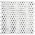 Sample - White 11x12 Honed Penny Round Bianco Carrara Marble Mosaic Tile (5 pack, 4.83 sq ft/case)