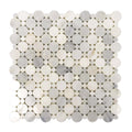 Sample - Oriental White 12x12 Polished Penny Round Marble Mosaic Tile (5 pack, 4.83 sq ft/case)