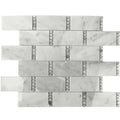 Sample - White 12x13 Polished Marble Mosaic Tile (5 pack, 5.28125 sq ft/case)