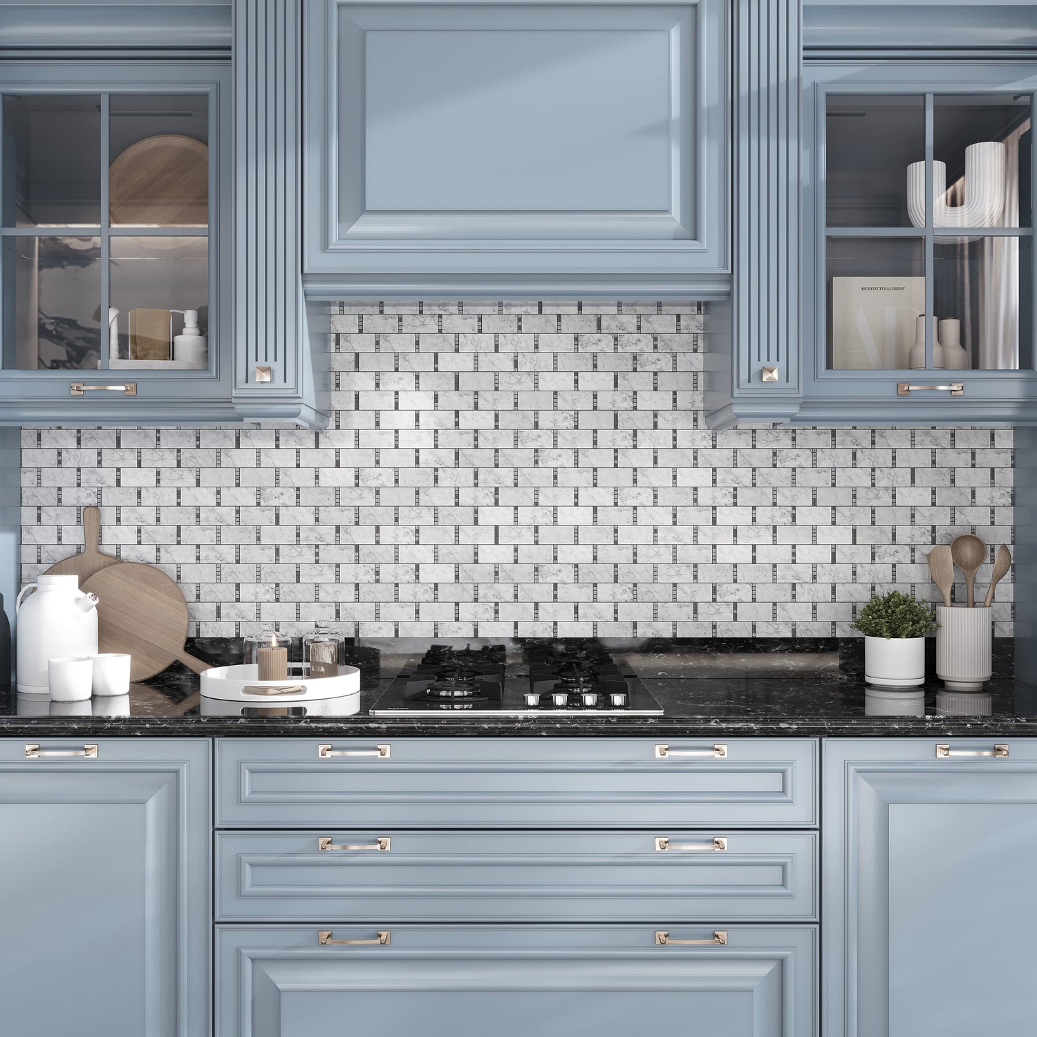 White 12x13 Polished Marble Mosaic Tile (5 pack, 5.28125 sq ft/case)