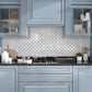 Sample-White 12x13 Polished Marble Mosaic Tile (5 pack, 5.28125 sq ft/case)