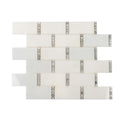 Sample - Eastern White, Bianco Carrara 12x13 Polished Brick Marble Mosaic Tile (5 pack, 5.28125 sq ft/case)