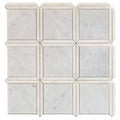 Sample - Bianco Carrara, Eastern White 12x12 Polished Brick Marble Mosaic Tile (5 pack, 5 sq ft/case)