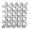 Sample - White Gray 12x12 Polished Multi-shaped Thassos Bianco Carrara Marble Mosaic Tile (5 pack, 5.17 sq ft/case)