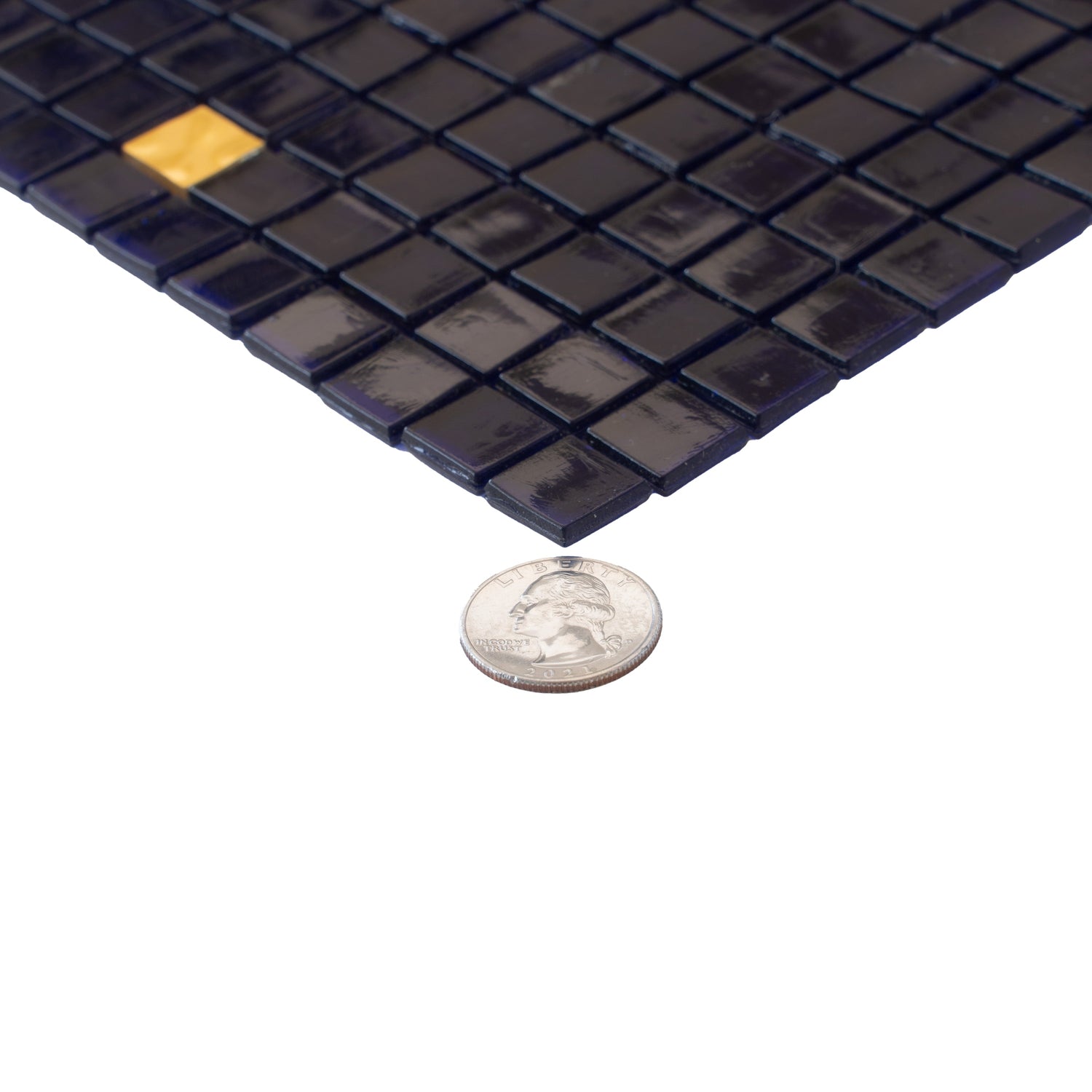 Dark Blue 12x12 Glossy Uniform Square Glass Mosaic Tile (20 pack, 18.69 sq ft/case) - Sample