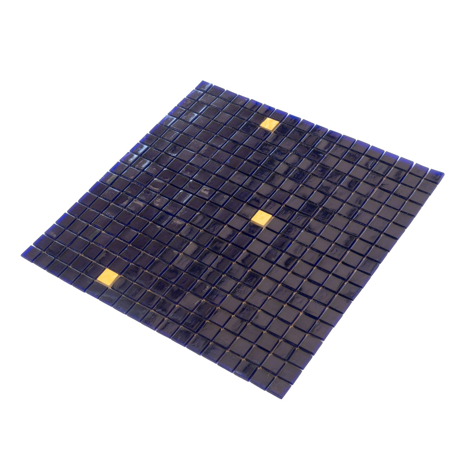 20-pack Mingles 11.6 in. x 11.6 in. Glossy Dark Blue Glass Mosaic Wall and Floor Tile (18.69 sq ft/case)