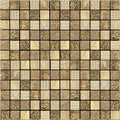 Sample - Beige 12x12 Polished Foiled Square Glass Resin Stone Mosaic Tile (10 pack, 9.51 sq ft/case)