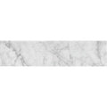 White 3x12 textured Bianco Carrara elongated subway tiles with etched dot pattern