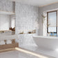 Sample - White 3x12 Textured Bianco Carrara Etched Linear Wave Elongated Subway Tile (5 sq ft/case, 20-Pack)
