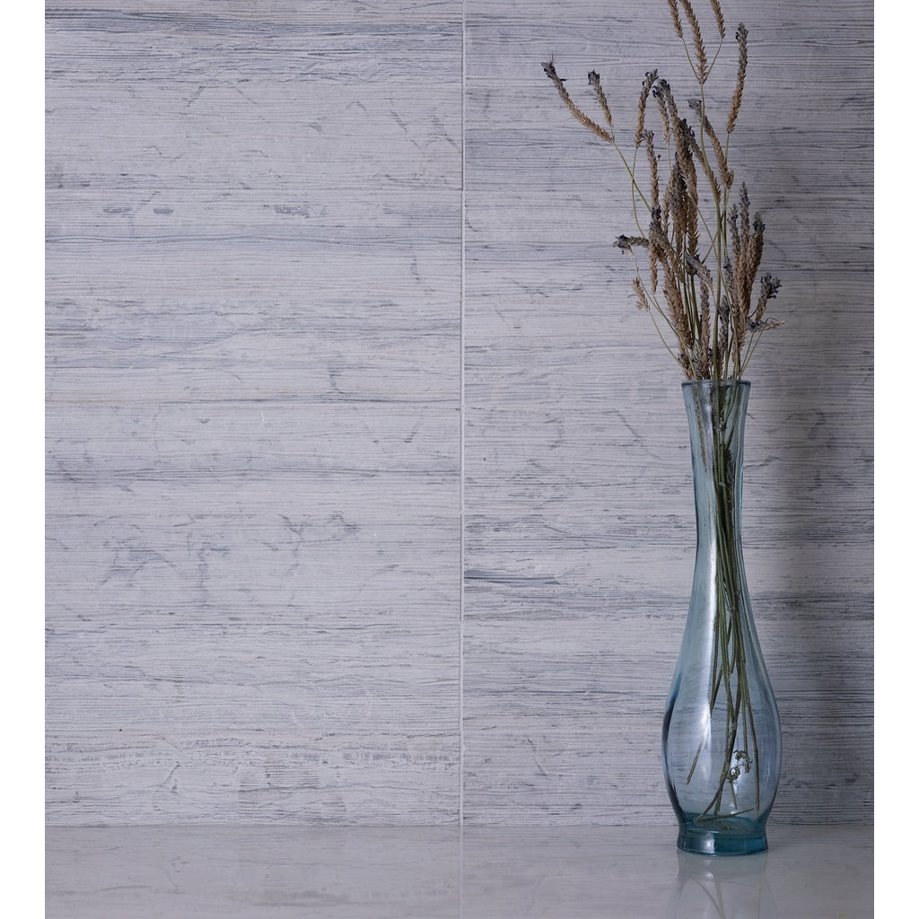 Sample - Gray 3x12 Textured Limestone Etched Linear Wave Elongated Subway Tile (5 sq ft/case, 20-Pack)