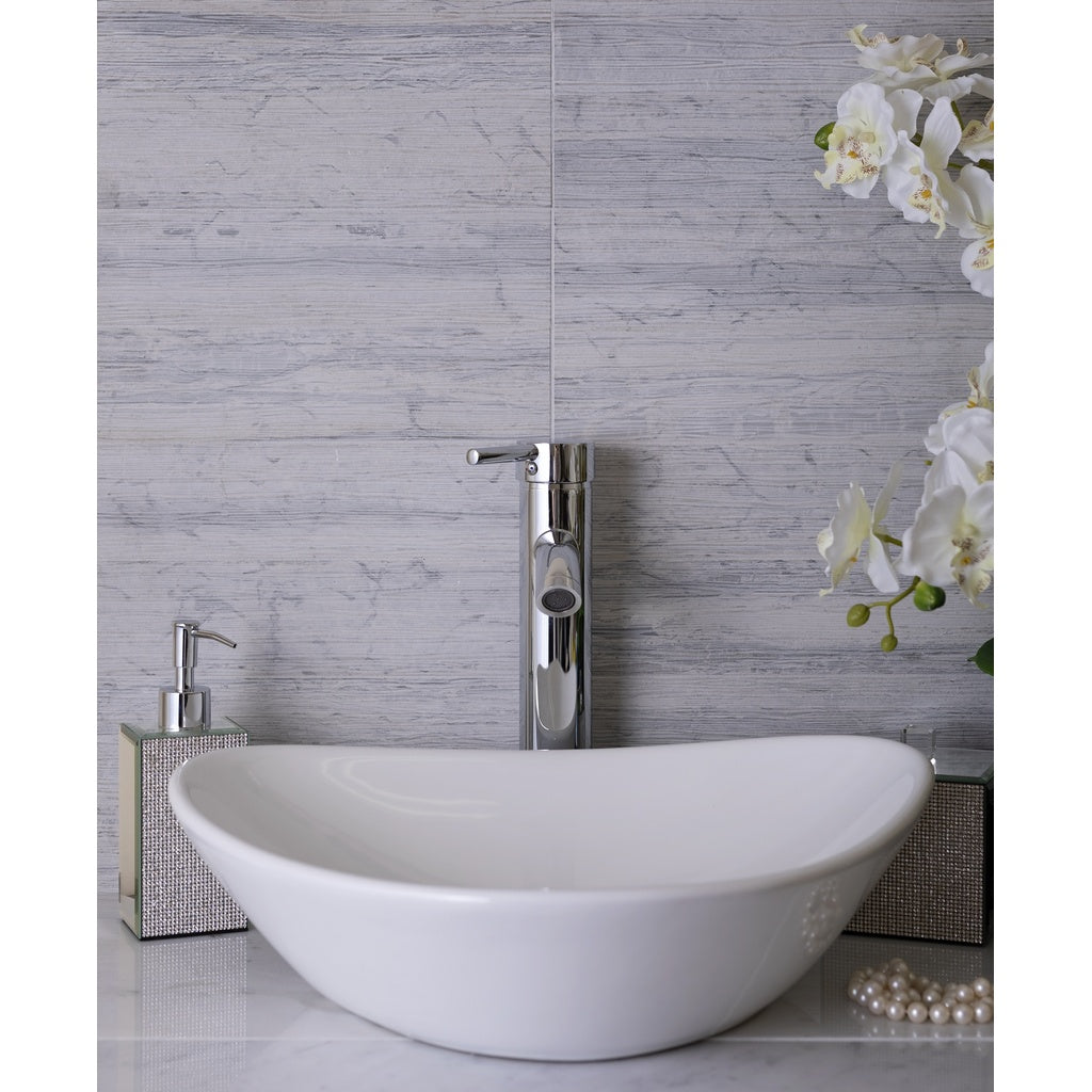 Sample - Gray 3x12 Textured Limestone Etched Linear Wave Elongated Subway Tile (5 sq ft/case, 20-Pack)