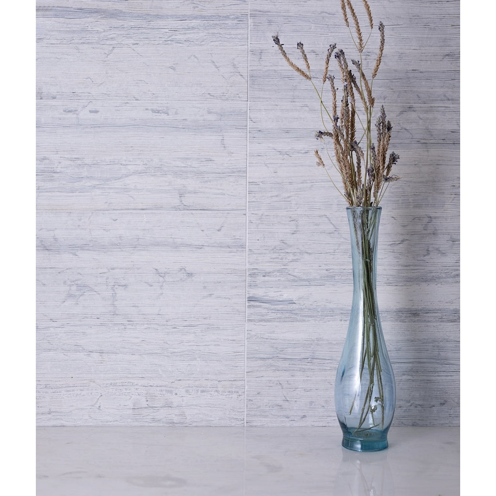 Sample - Gray 3x12 Textured Limestone Etched Linear Wave Elongated Subway Tile (5 sq ft/case, 20-Pack)