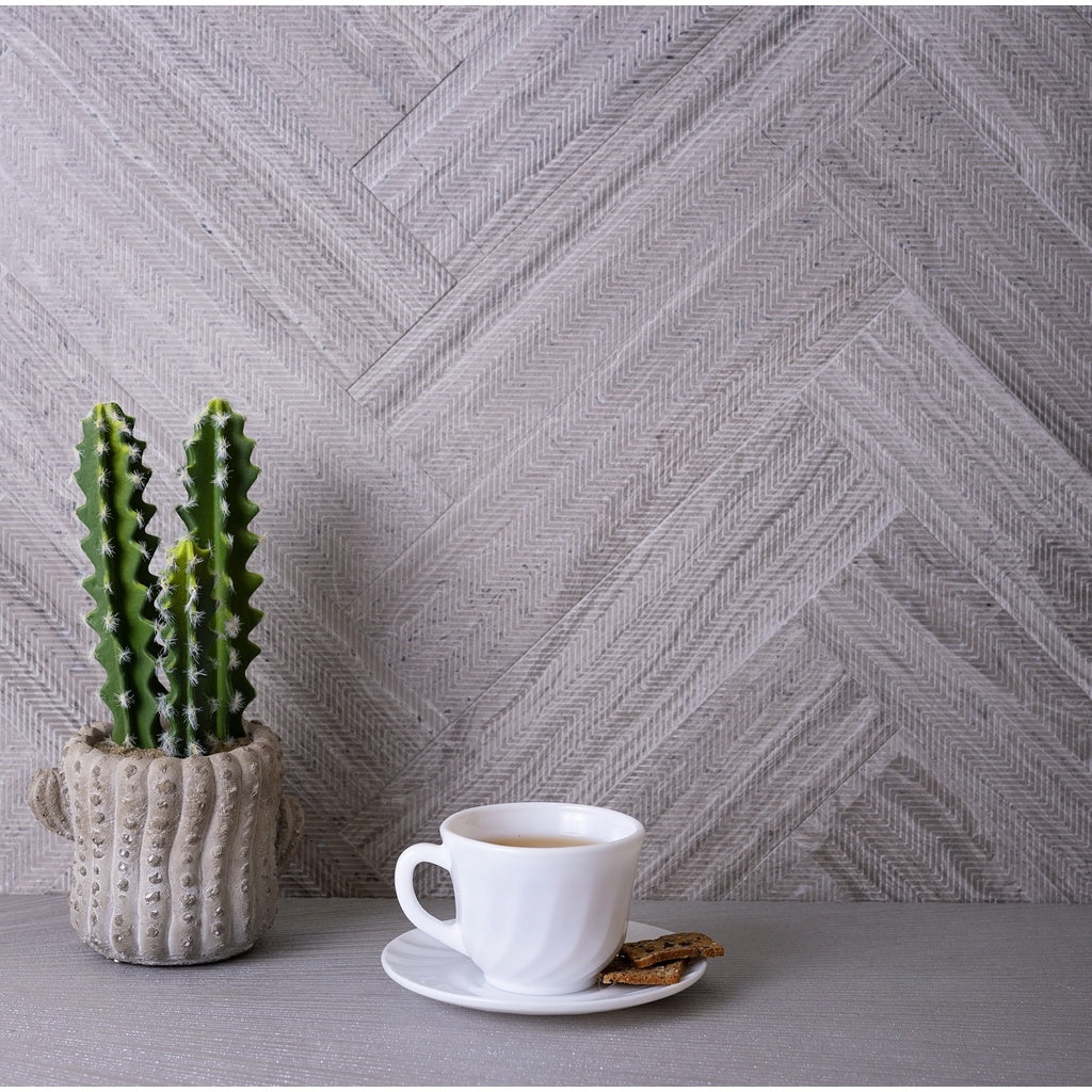 Sample - Wooden Grey 3x12 Textured Etched Linear Wave Elongated Subway Tile (5 sq ft/case, 20-Pack)