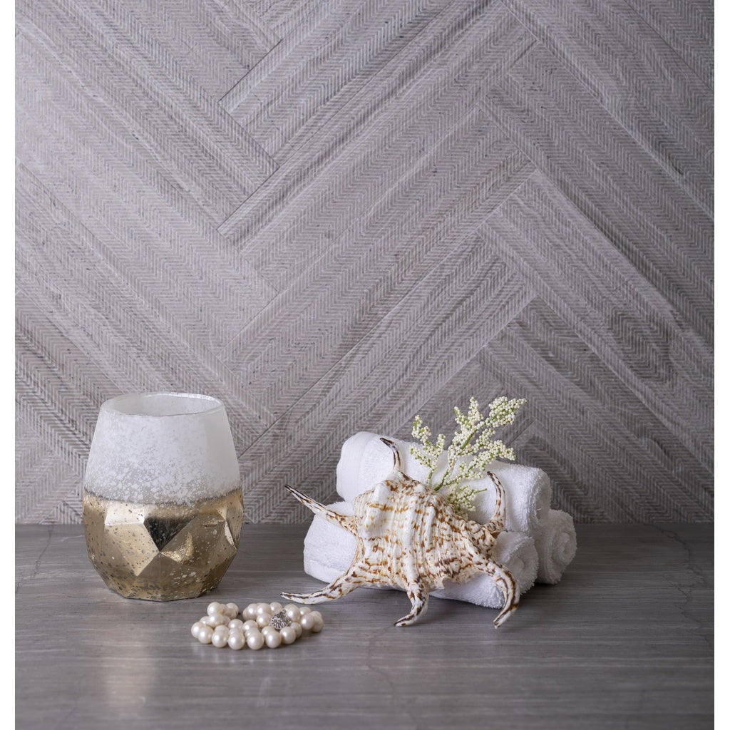 Wooden Grey 3x12 Textured Etched Linear Wave Elongated Subway Tile (5 sq ft/case, 20-Pack)