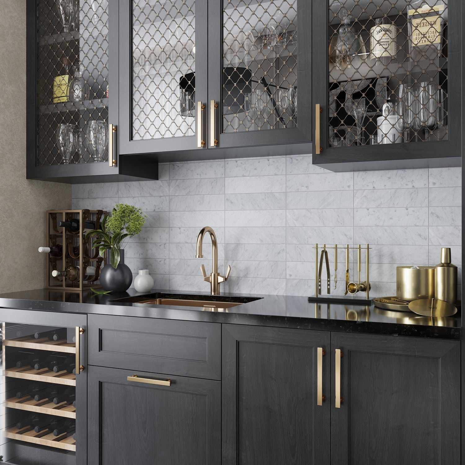 White 3x12 Textured Bianco Carrara Etched Chevron Elongated Subway Tile (5 sq ft/case, 20-Pack)