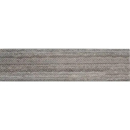 Wooden Grey 3x12 Textured Etched Chevron Elongated Subway Tile (5 sq ft/case, 20-Pack)