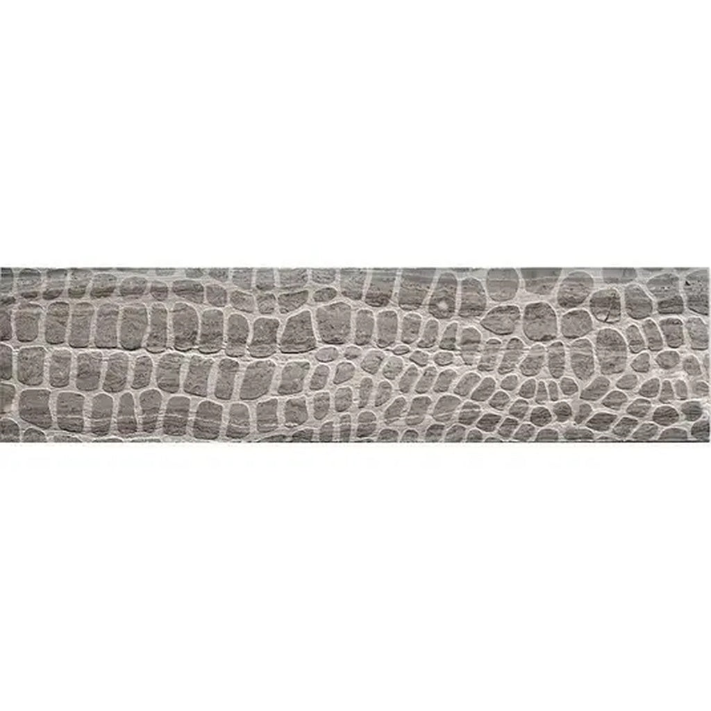 Sample - Wooden Grey 3x12 Textured Etched Reptille Elongated Subway Tile (5 sq ft/case, 20-Pack)