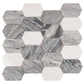 Sample - Calacatta Bluette, Thassos White 13x12 Polished Picket Lantern Mosaic Tile (5.59 sq ft/case, 5-Pack)