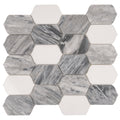 Sample - Calacatta Bluette, Thassos White 13x12 Polished Picket Lantern Mosaic Tile (5.59 sq ft/case, 5-Pack)