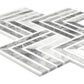 Polished Calacatta Bluette and Thassos White marble chevron mosaic tile with 13x16 size
