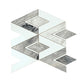 Calacatta Bluette and Thassos White 12x12 polished diamond mosaic tile with geometric pattern