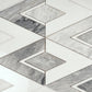Sample - Calacatta Bluette, Thassos White 12x12 Polished Diamond Mosaic Tile (4.65 sq ft/case, 5-Pack)