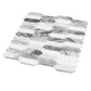 Sample - Calacatta Bluette, Thassos White 12x12 Polished Picket Mosaic Tile (4.91 sq ft/case, 5-Pack)