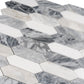 Sample - Calacatta Bluette, Thassos White 12x12 Polished Picket Mosaic Tile (4.91 sq ft/case, 5-Pack)