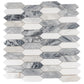 Sample - Calacatta Bluette, Thassos White 12x12 Polished Picket Mosaic Tile (4.91 sq ft/case, 5-Pack)
