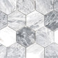 Sample - Light Gray 12x10 Honed Calacatta Bluette Hexagon Mosaic Tile (4.38 sq ft/case, 5-Pack)