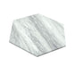 Light gray honed Calacatta Bluette hexagon marble tile with soft veining, 10x10 inch, polished finish