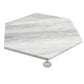 Light gray honed Calacatta Bluette marble hexagon tile with subtle veining and smooth finish