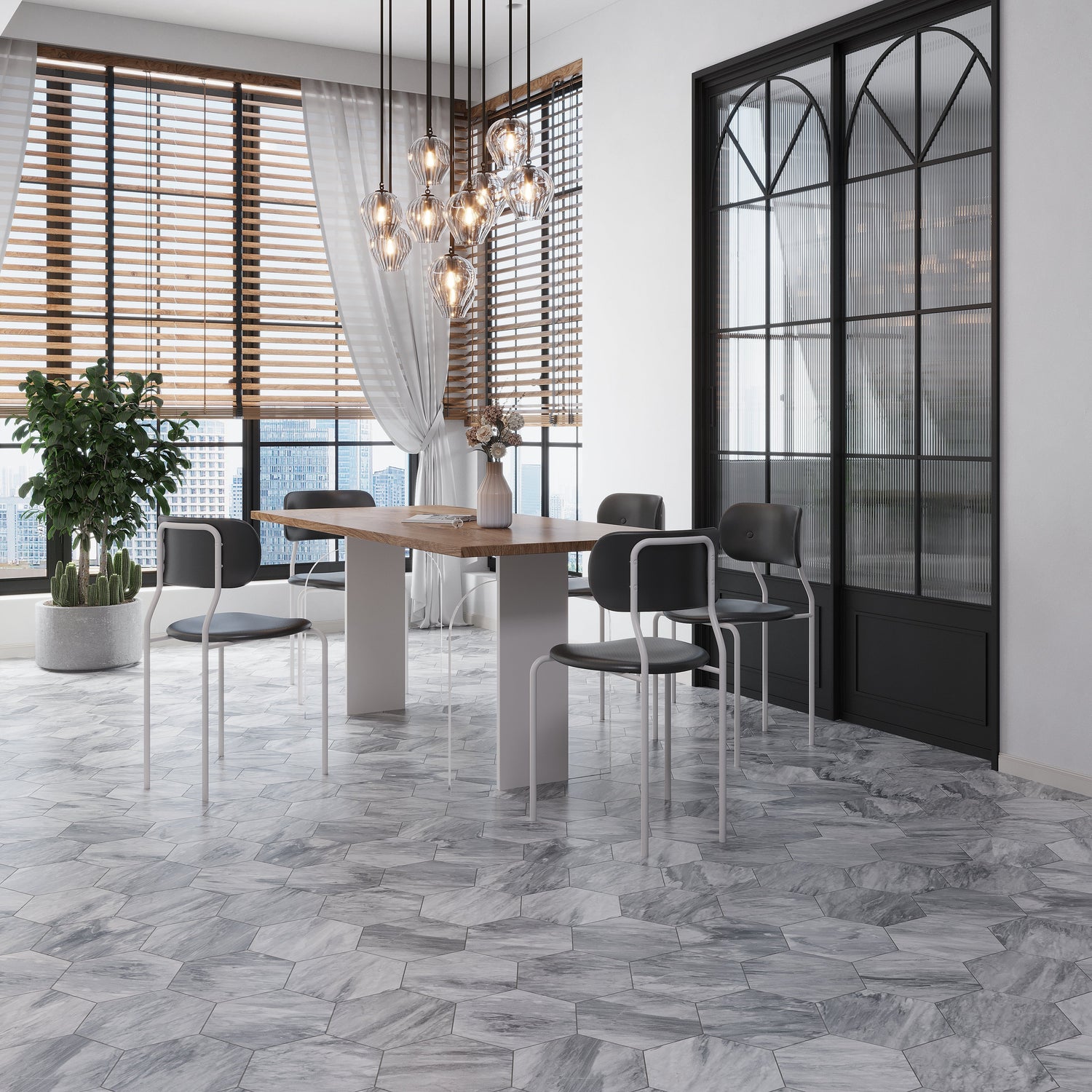 Sample - Light Gray 10x10 Honed Calacatta Bluette Hexagon Tile (2.95 sq ft/case, 5-Pack)
