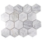 Sample - Light Gray 12x10 Polished Calacatta Bluette Hexagon Mosaic Tile (4.38 sq ft/case, 5-Pack)