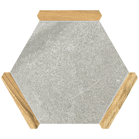 Cloud Gray Brown 9x10 Matte Hexagon Porcelain Tile (18 pack, 8.07 sq ft/case) - Sample