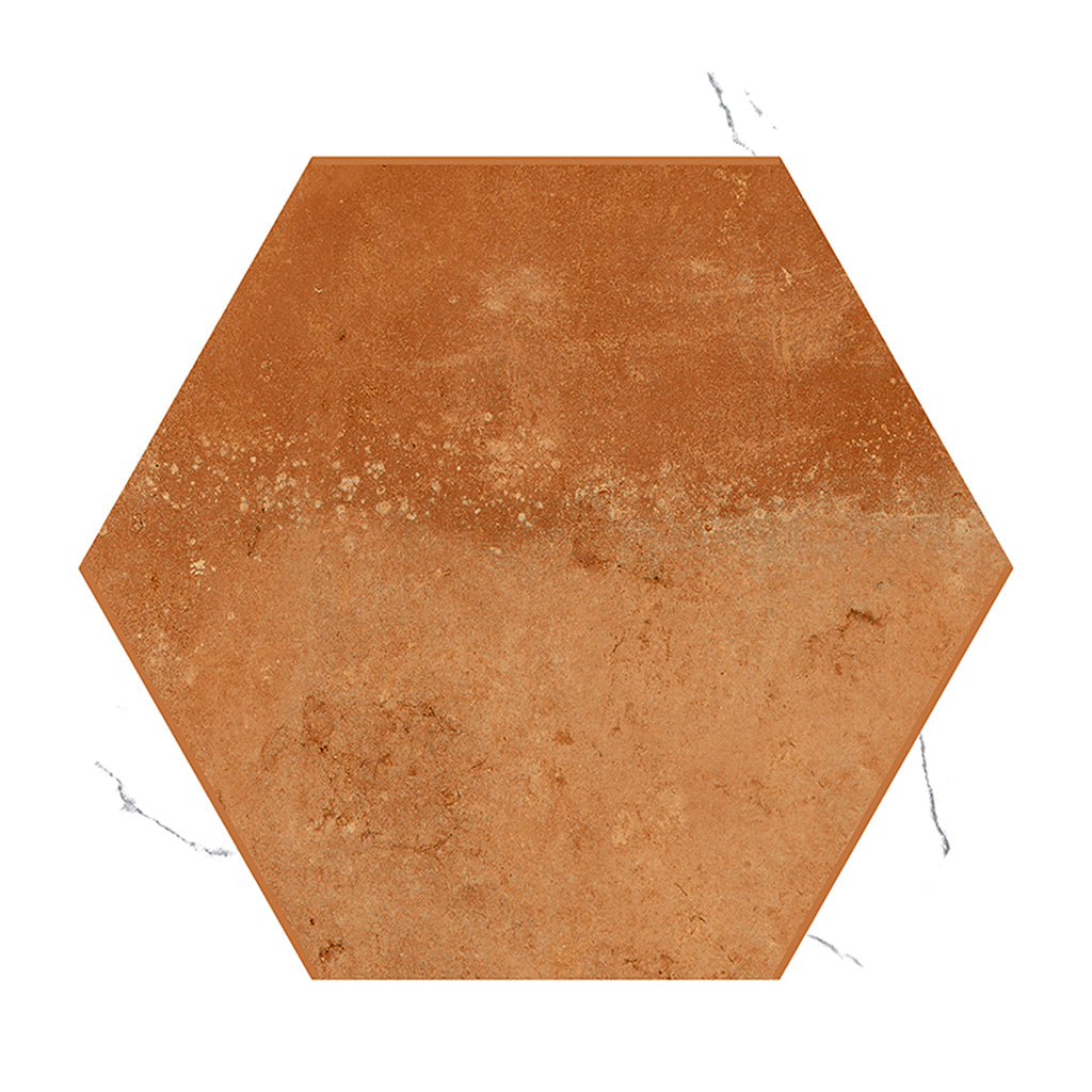 Aureole 8.66 in. x 9.84 in. Matte Terra Mauve and White Porcelain Hexagon Wall and Floor Tile (8.07 sq ft/case) - 18 Sheet