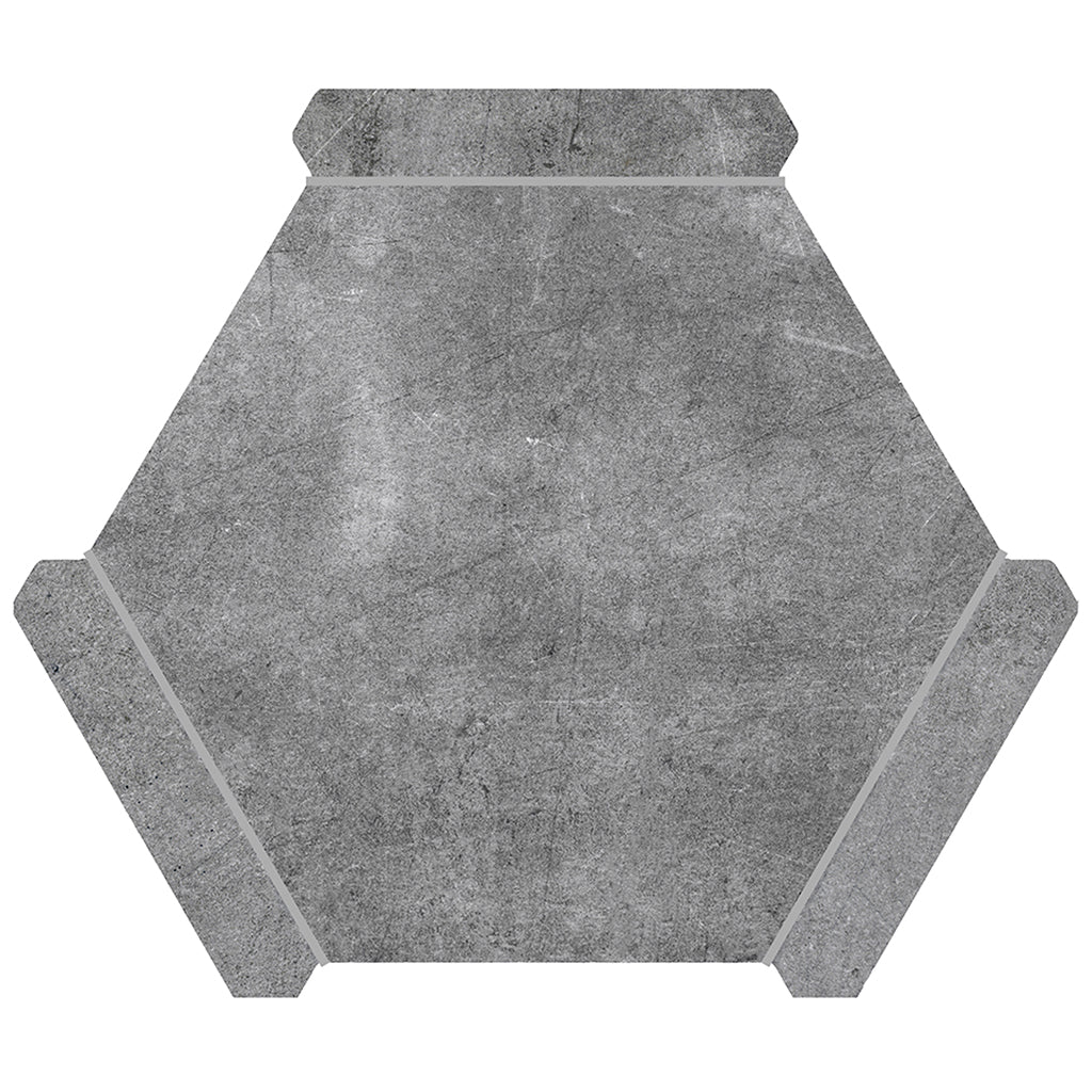 Aureole 8.66 in. x 9.84 in. Matte Coin Gray Porcelain Hexagon Wall and Floor Tile (8.07 sq ft/case) - 18 Sheet