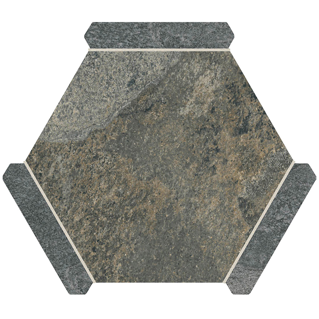 Aureole 8.66 in. x 9.84 in. Matte Slate Gray Porcelain Hexagon Wall and Floor Tile (8.07 sq ft/case) - 18 Sheet